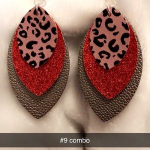 Handmade leather earrings Combo #9